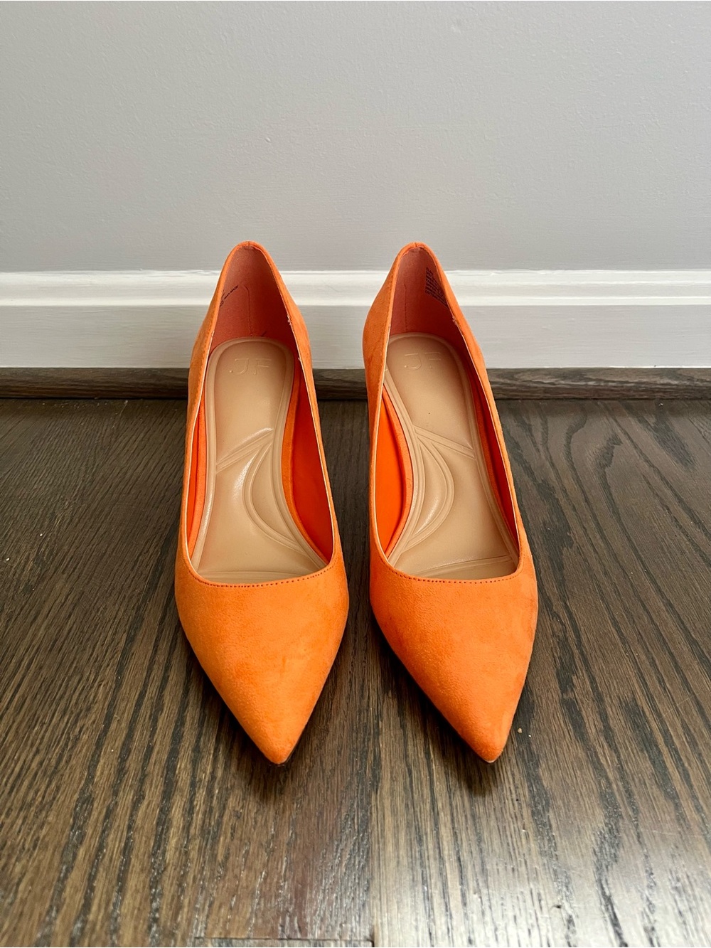 JustFab Orange Pointed-Toe Pumps
